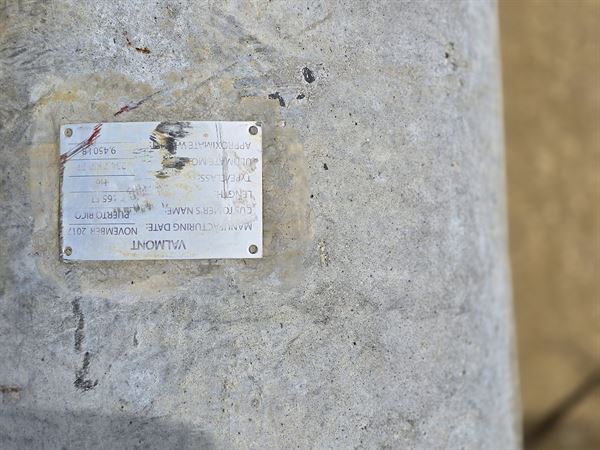 Spun Concrete Two Section Poles, 45/50/65ft, 522 count, Valmont Inc