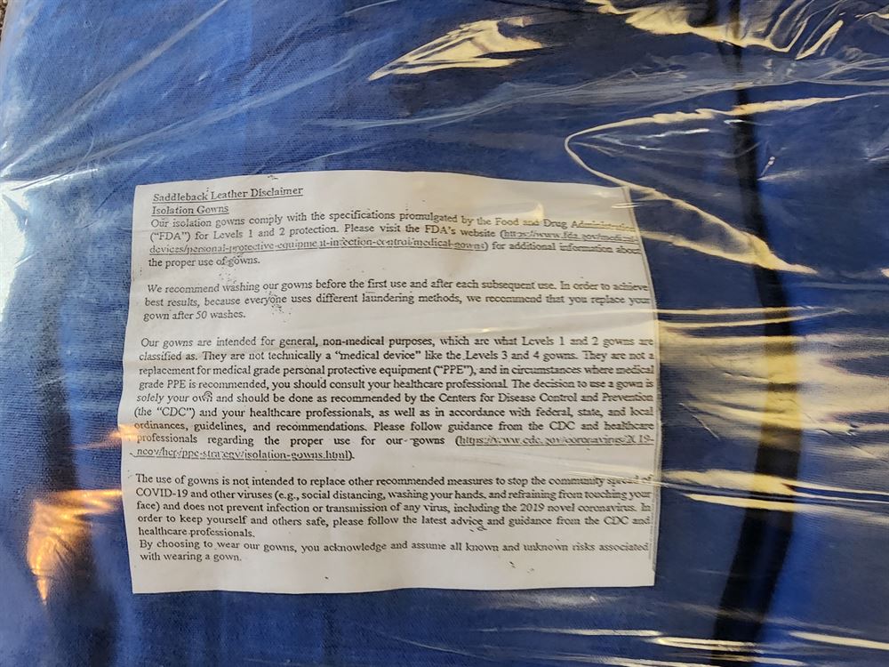 Saddle Back - Cloth Isolation Gowns