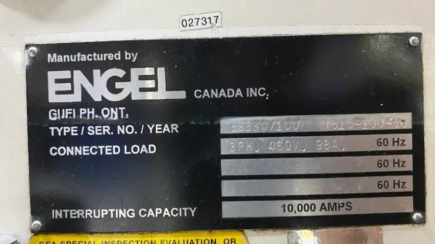 100 Ton Engel 1996 Hydraulic Injection Molding Machine Model ES330/100