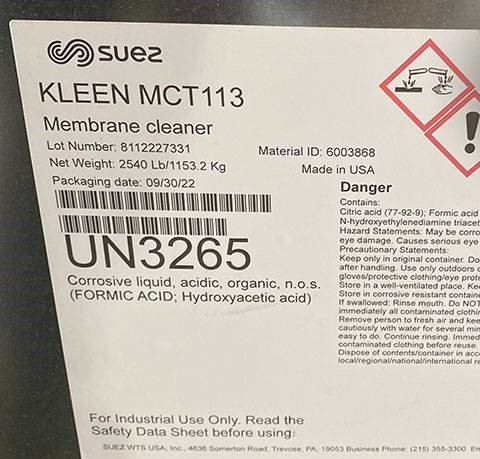 Water Treatment chemicals for Membrane/Boilers/Misc