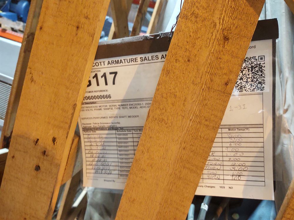 250HP, 1200RPM, 4160V, Westinghouse, 5009P30, TEFC Electric Motor