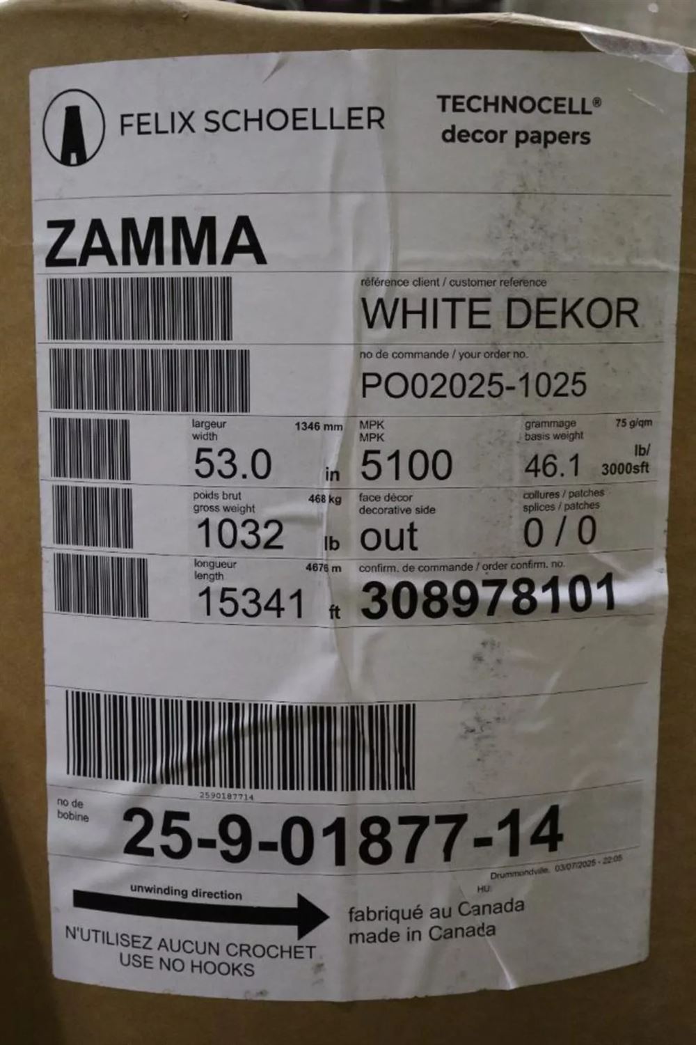 Sunmica/Decor Paper - Approx 50 Tons 48" to 80"