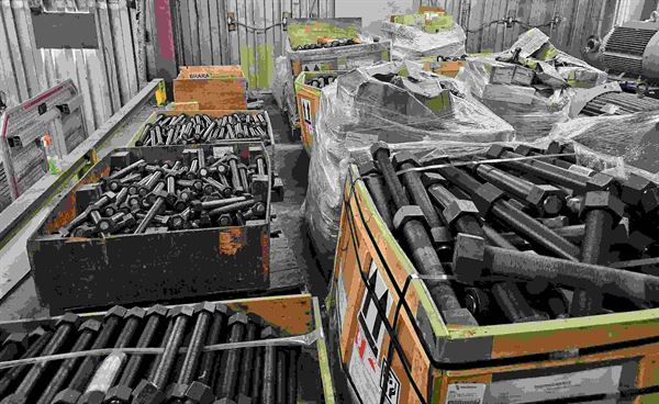 Assorted lot of Large Stud, Bolts, Nuts - Approx 15 Tons