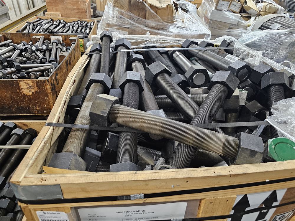 Assorted lot of Large Stud, Bolts, Nuts - Approx 15 Tons