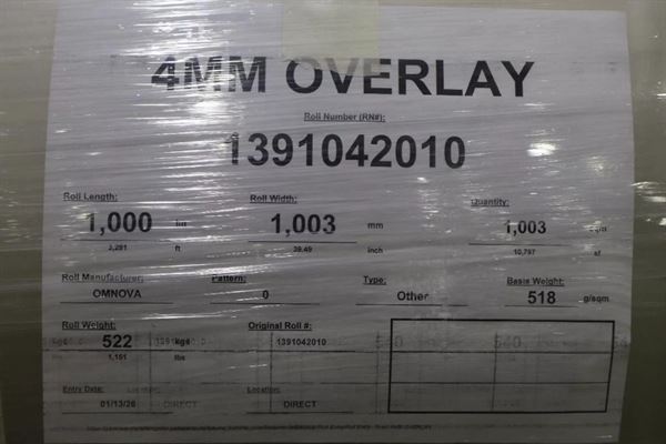 Clear Wear Layer Overlay Rolls 0.016" x 39.5", 3281' Per Roll - 50 Tons