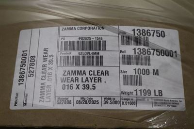 Clear Wear Layer Overlay Rolls 0.016" x 39.5", 3281' Per Roll - 50 Tons